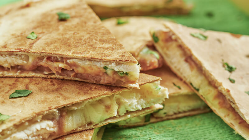 Chicken and Refried Bean Quesadillas