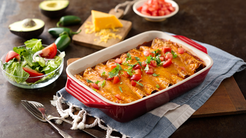 Easy Chicken and Black Bean Enchiladas 