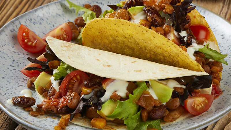 Lentil and bean tacos hero