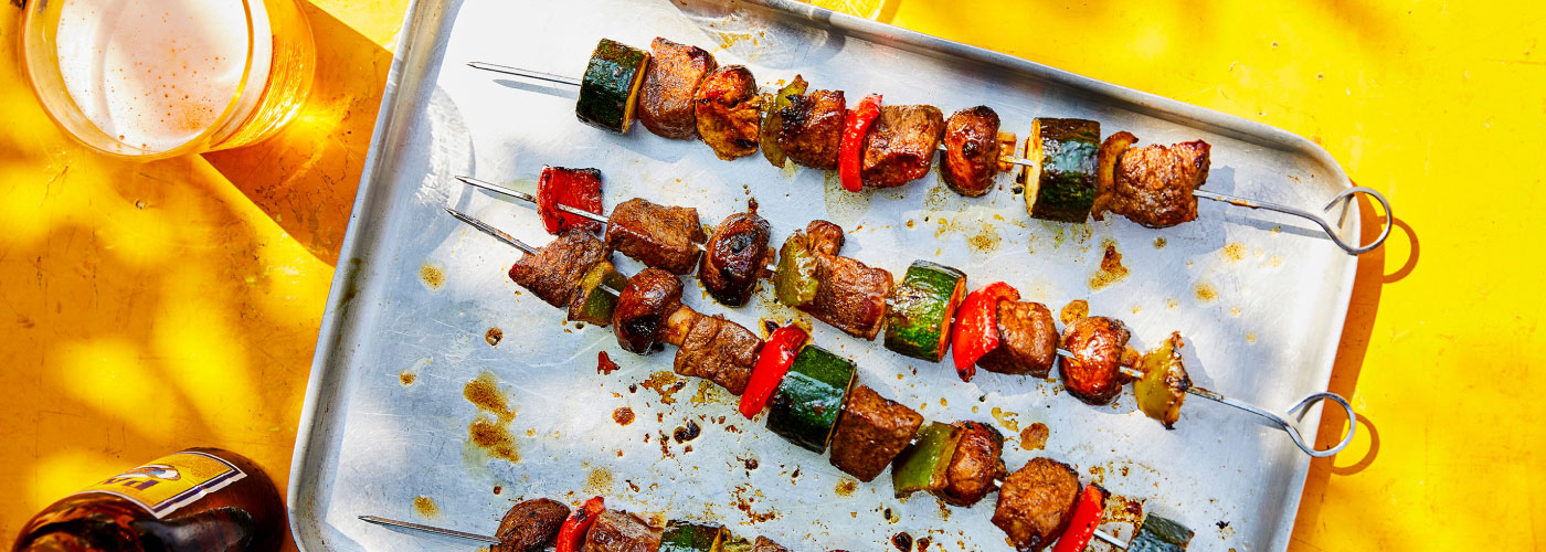 veggie smoky bbq skewers